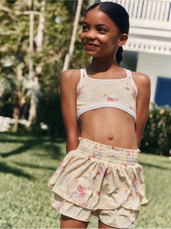 abercrombie kids Other - Abercrombie Kids YPB Tiered Ruffle Active Skirt Skort Floral 7/8